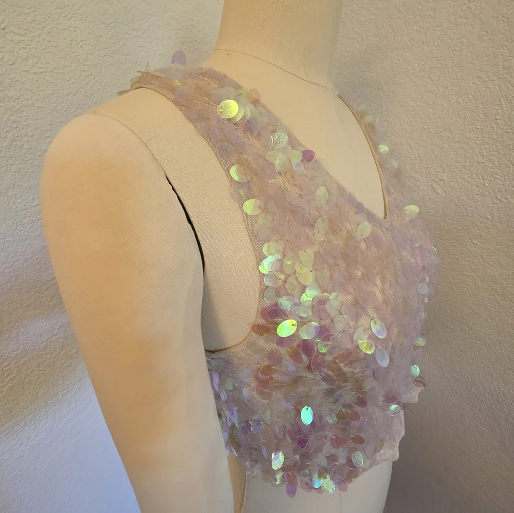 TopShop Iridescent Sequin Top - Picture 4 of 10